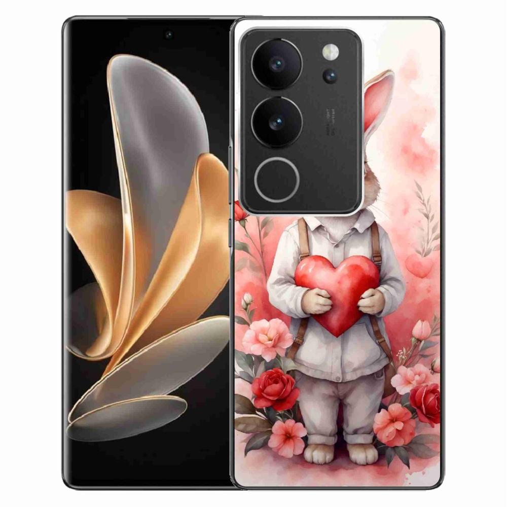 Gelový kryt mmCase na Vivo V29 5G - zajíc se srdíčkem