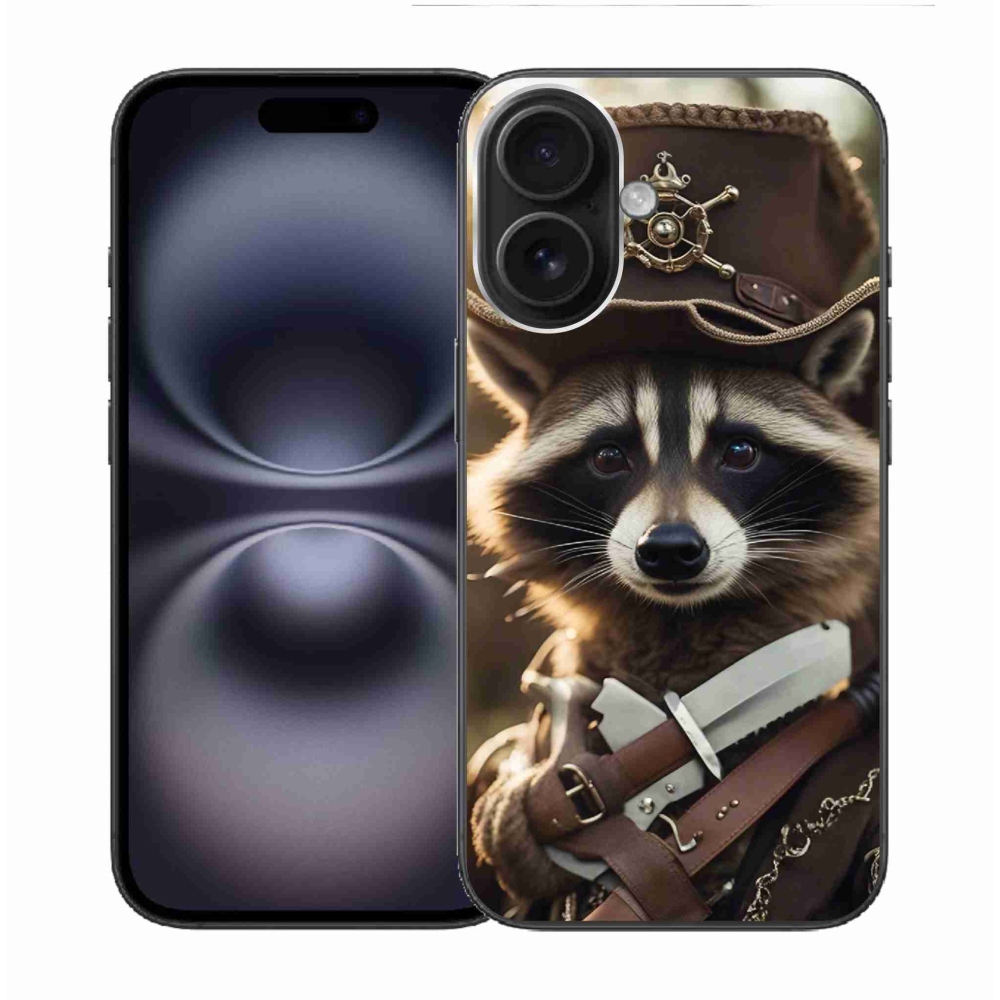 Gelový kryt mmCase na iPhone 16 - mýval v uniformě