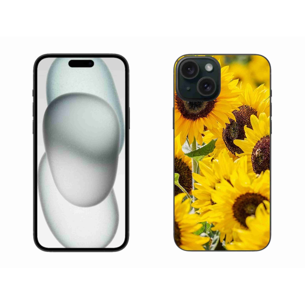 Gelový kryt mmCase na iPhone 15 Plus - slunečnice