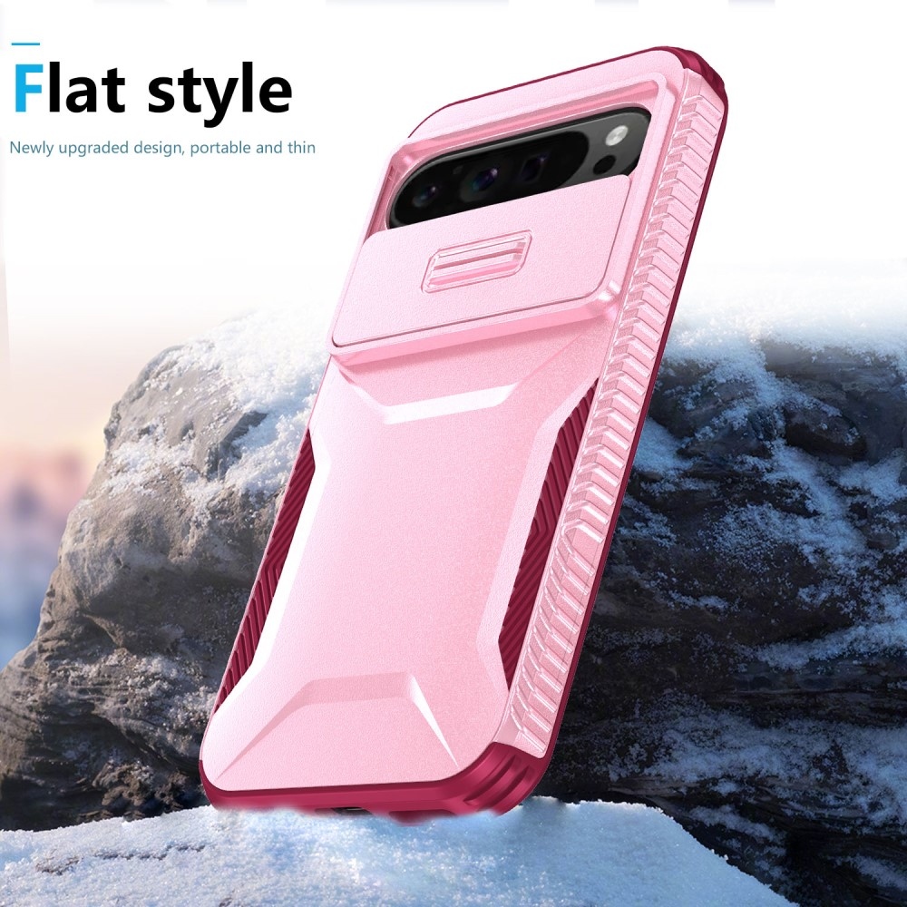 Lid odolný kryt na Google Pixel 9 Pro XL - růžový/vínový
