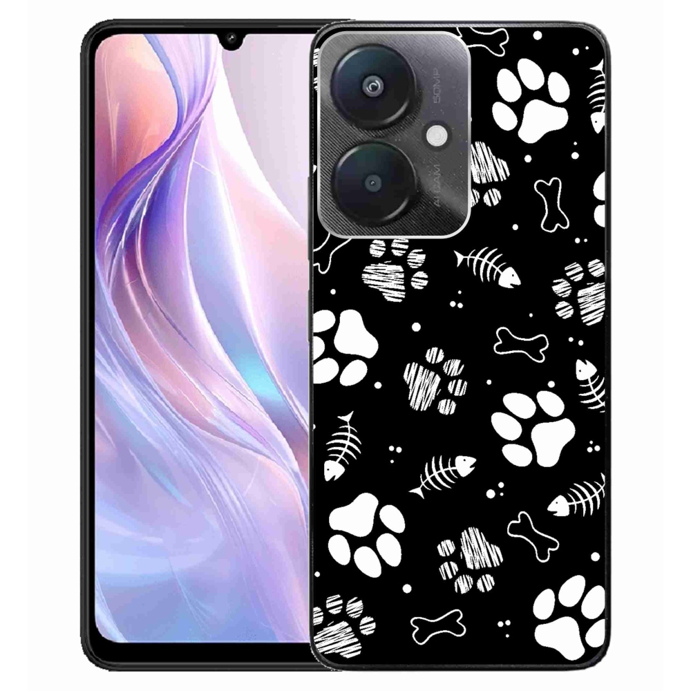 Gelový kryt mmCase na Xiaomi Redmi 13C 5G - psí tlapky