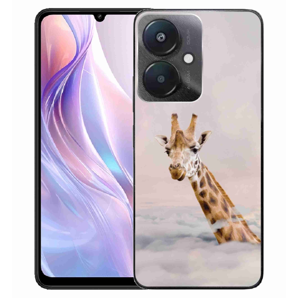 Gelový kryt mmCase na Xiaomi Redmi 13C 5G - žirafa v oblacích