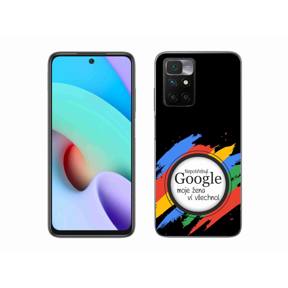 Gelový kryt mmCase na Xiaomi Redmi 10/Redmi 10 (2022) - žena ví všechno černé pozadí