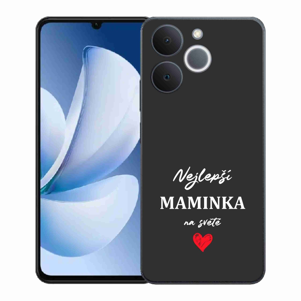 Gelový kryt mmCase na Realme Note 70T - nejlepší maminka 1 černé pozadí