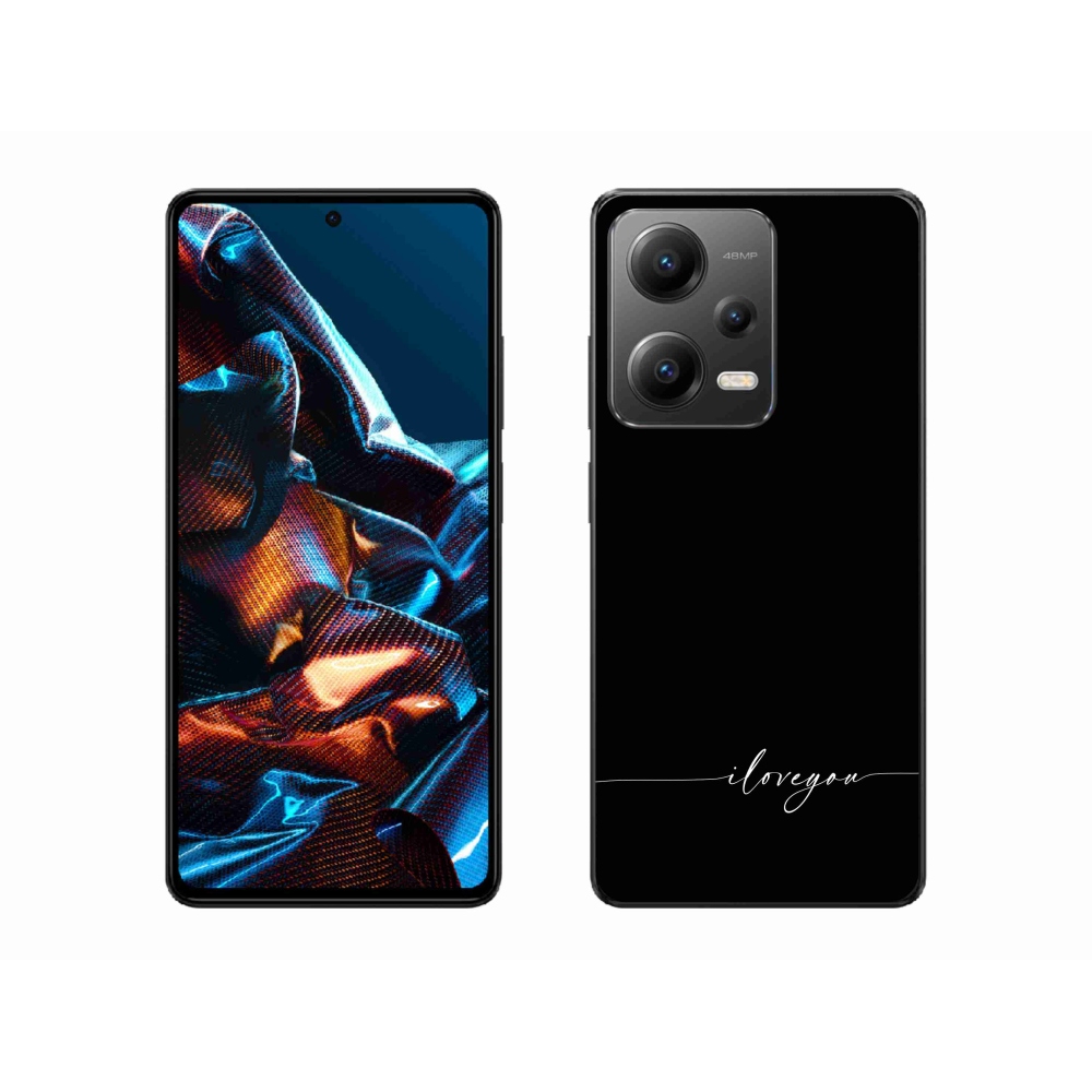 Gelový kryt mmCase na Xiaomi Redmi Note 12 Pro 5G - I love you černé pozadí