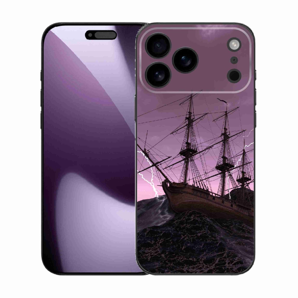 Gelový kryt mmCase na iPhone 17 Pro Max - loď v bouři