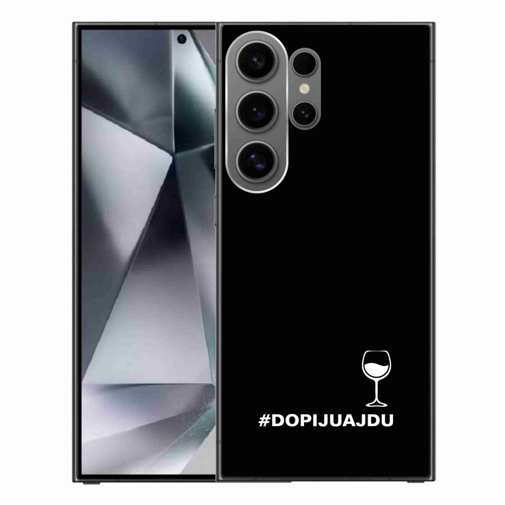 Gelový kryt mmCase na Samsung Galaxy S24 Ultra - vinný motiv černé pozadí