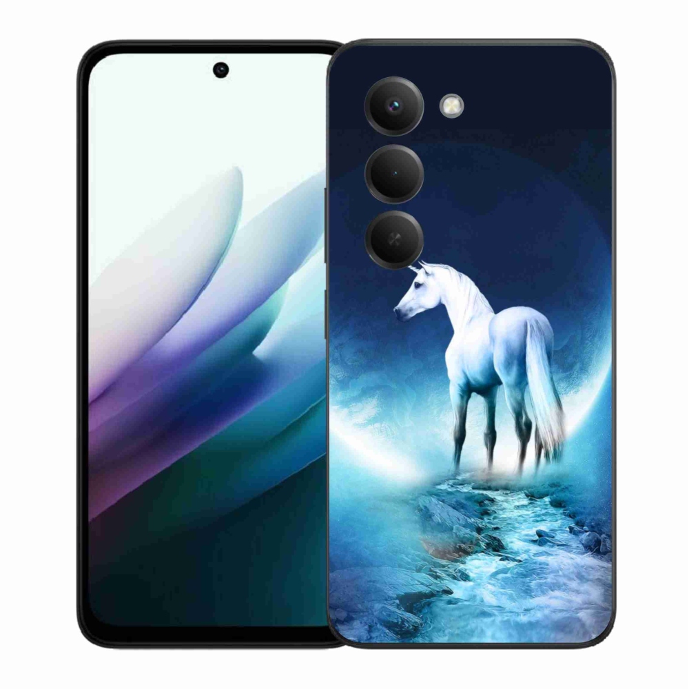 Gelový kryt mmCase na Xiaomi Redmi 15 4G/5G (171mm) - bílý jednorožec