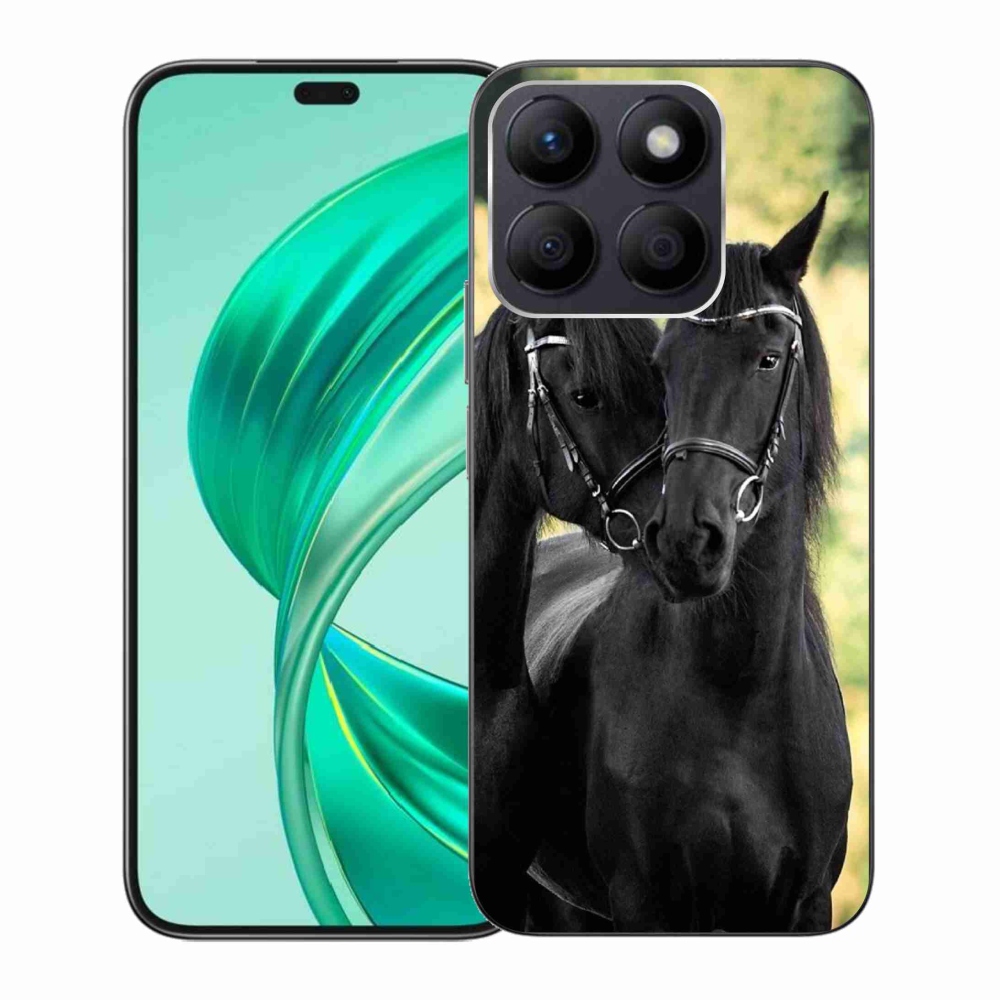 Gelový kryt mmCase na Honor X8b - dva černí koně