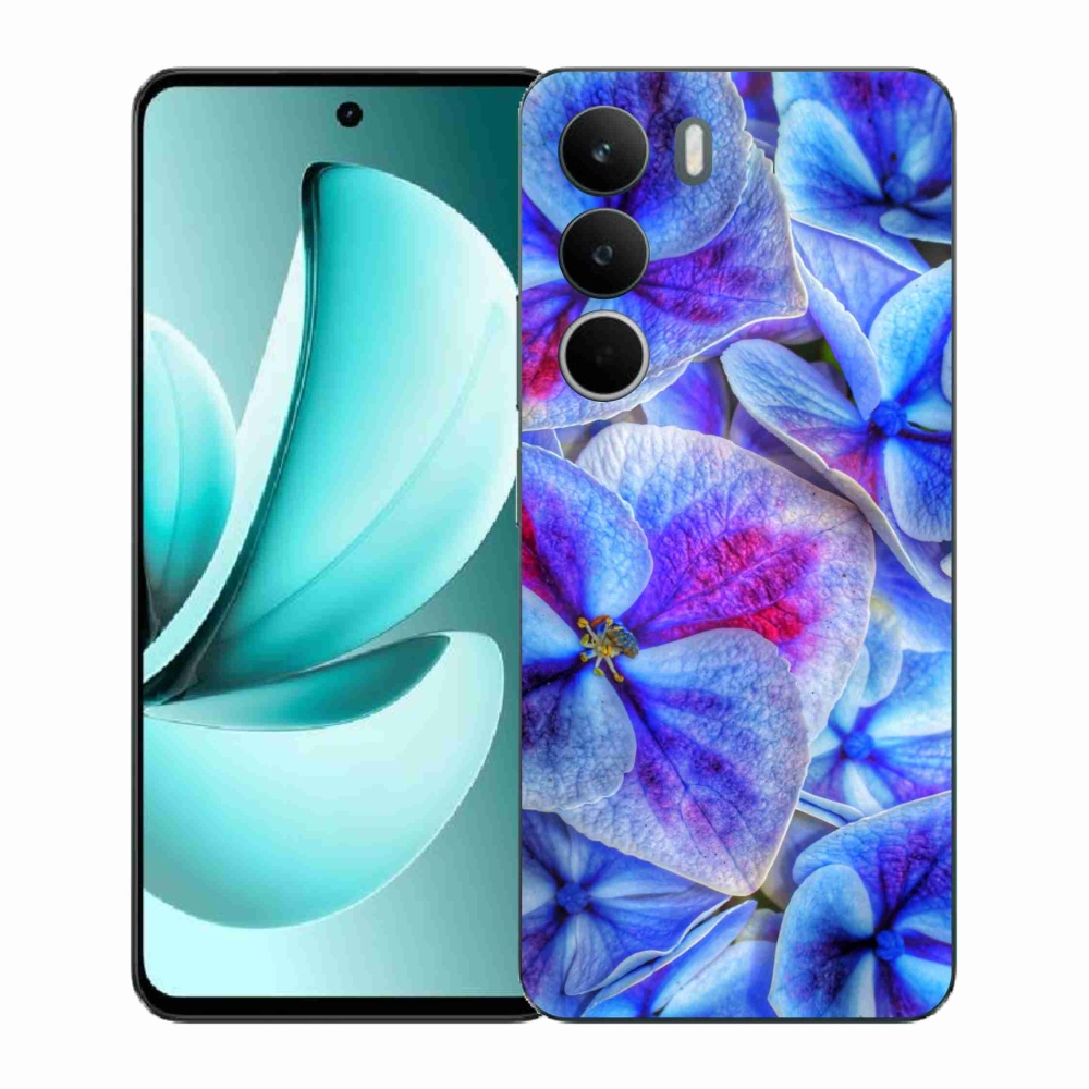 Gelový kryt mmCase na Realme C71 - modré květy 1