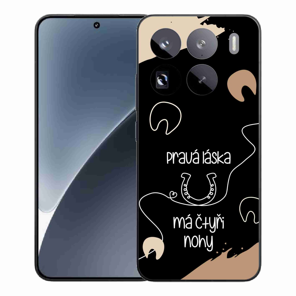 Gelový kryt mmCase na Xiaomi 15 Pro - koňský motiv černé pozadí