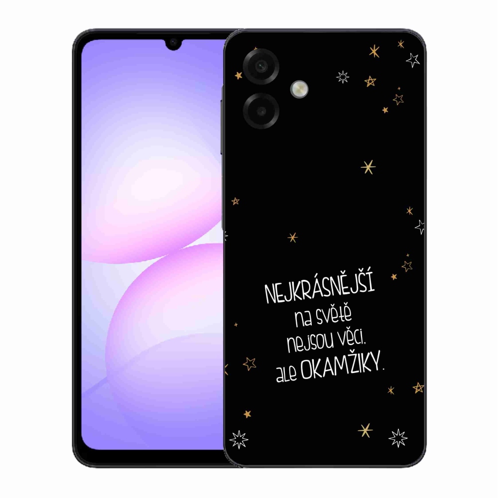 Gelový kryt mmCase na Samsung Galaxy A07 4G - citát 4 černé pozadí