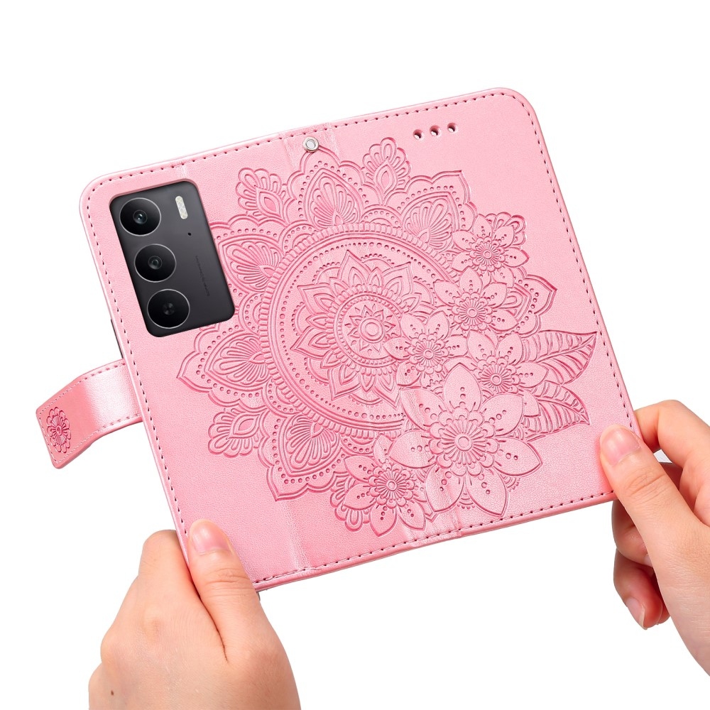 Mandala knížkové pouzdro na Realme C75 - růžové