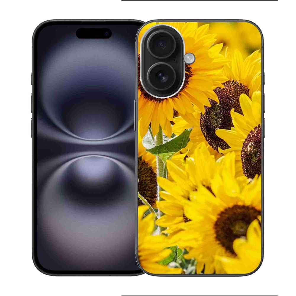 Gelový kryt mmCase na iPhone 16 - slunečnice