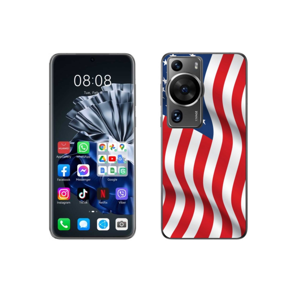Gelový kryt mmCase na Huawei P60 Pro - USA vlajka