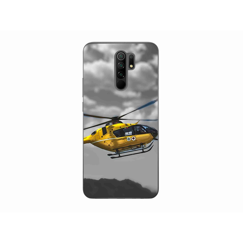 Gelový kryt mmCase na Xiaomi Redmi 9 - žlutá helikoptéra