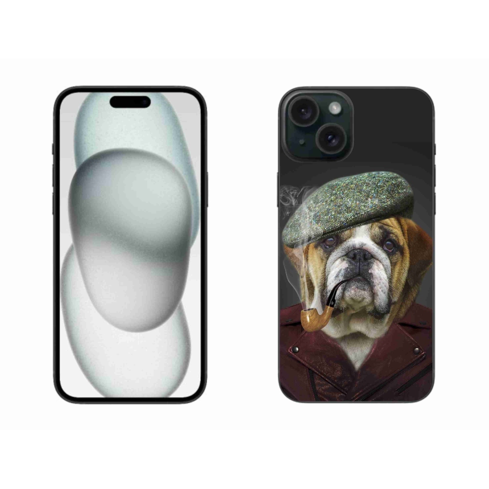 Gelový kryt mmCase na iPhone 15 Plus - pes s fajfkou