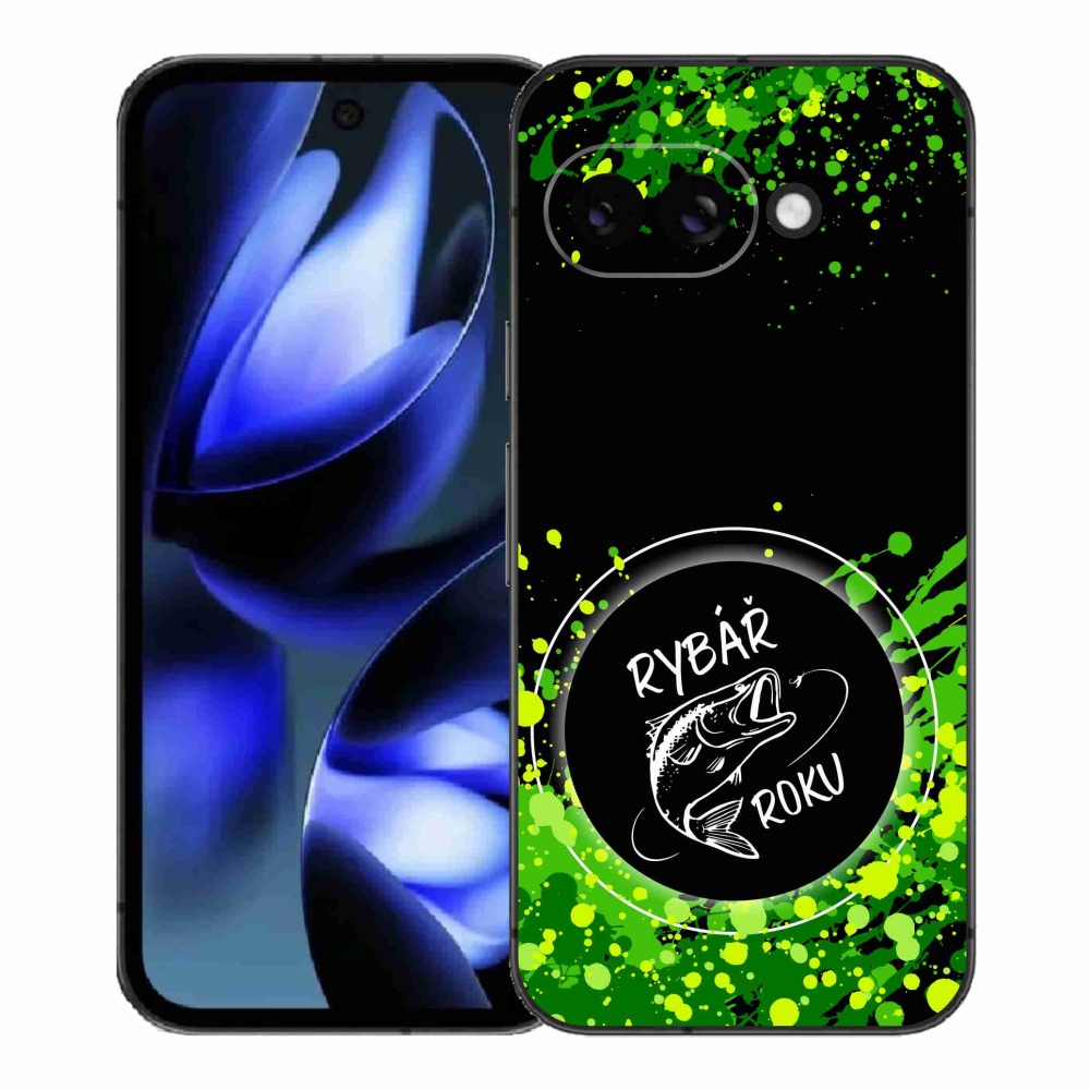 Gelový kryt mmCase na Google Pixel 9a - rybář roku černé pozadí