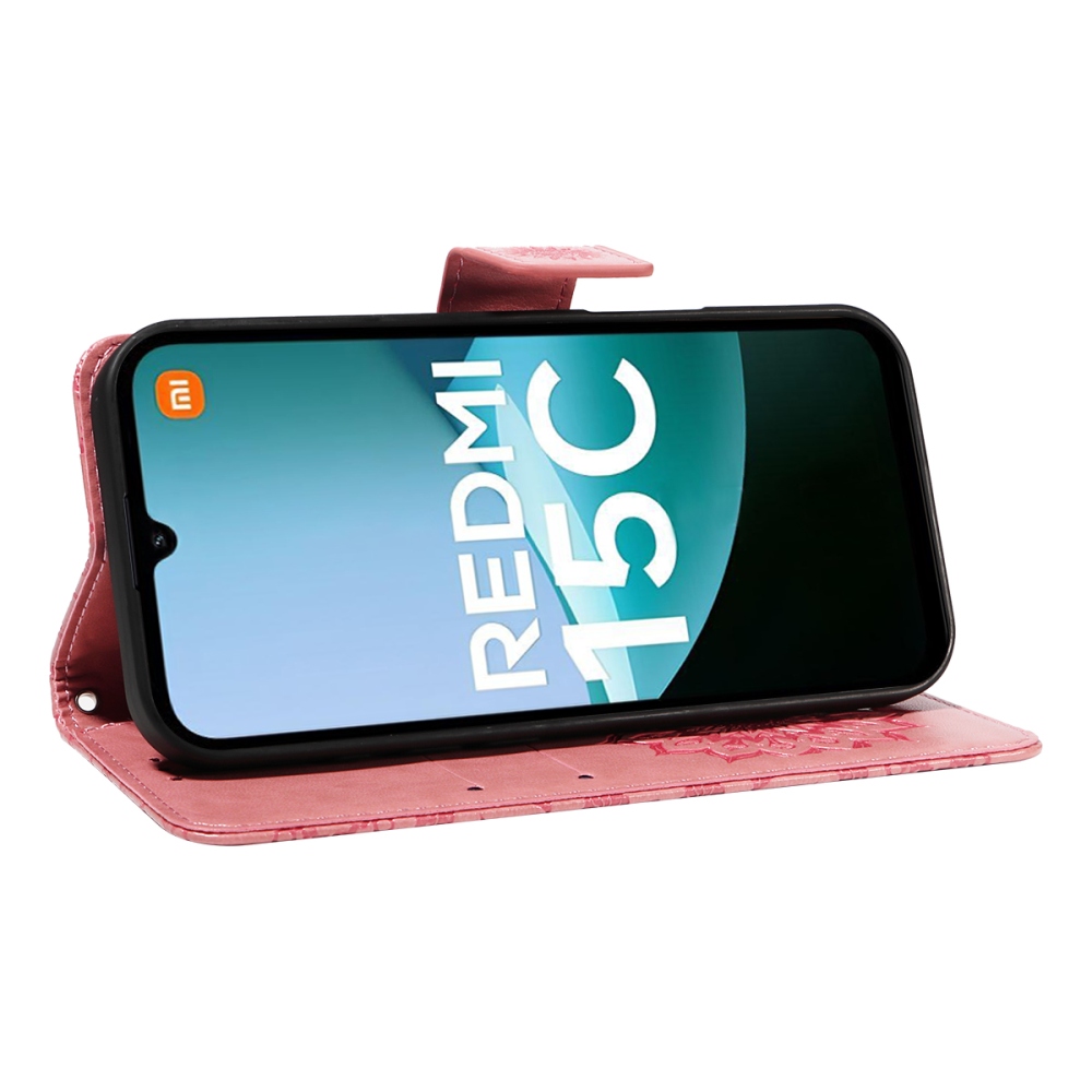 Sunflower knížkové pouzdro na Xiaomi Redmi 15C 4G/5G (173mm) - růžové