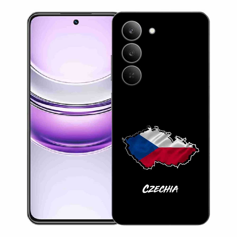 Gelový kryt mmCase na Realme 14x 5G - Czechia černé pozadí