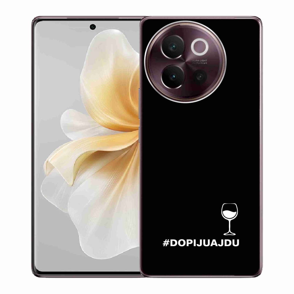 Gelový kryt mmCase na Vivo V40 Lite 5G - vinný motiv černé pozadí