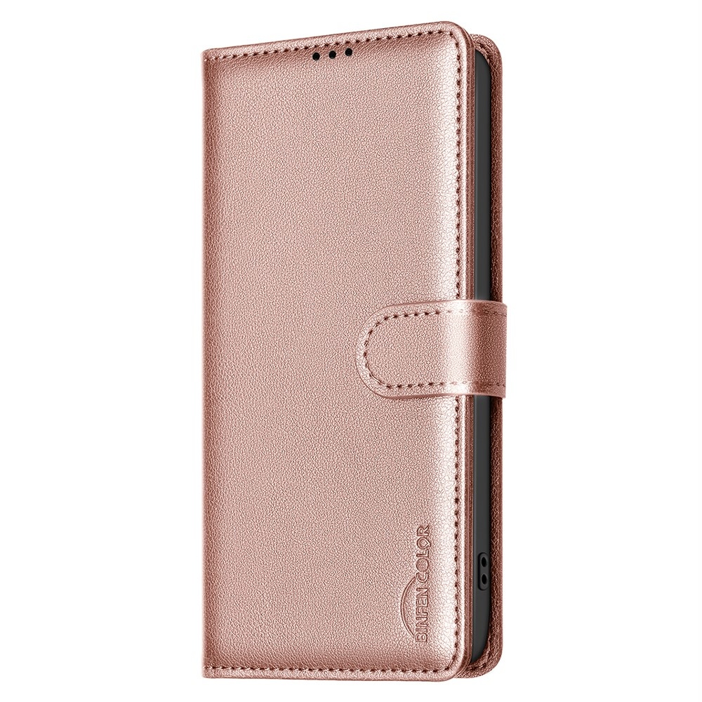 BINFEN knížkové pouzdro na Samsung Galaxy A56 5G - růžovozlaté