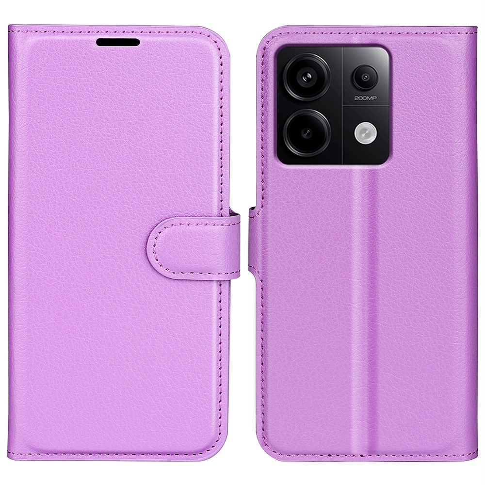 Litchi knížkové pouzdro na Xiaomi Redmi Note 13 Pro 5G/Poco X6 5G - fialové