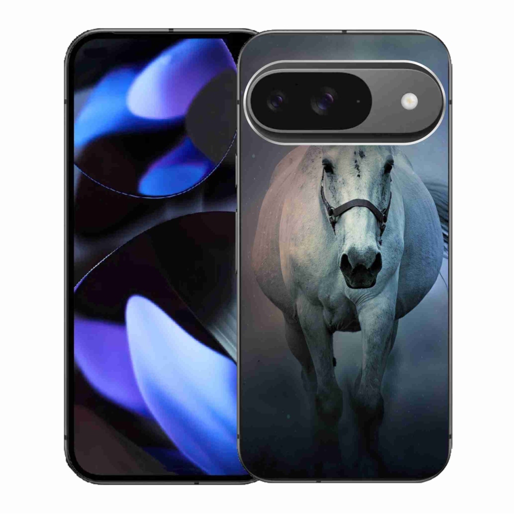 Gelový obal mmCase na Google Pixel 9/9 Pro - běžící bílý kůň
