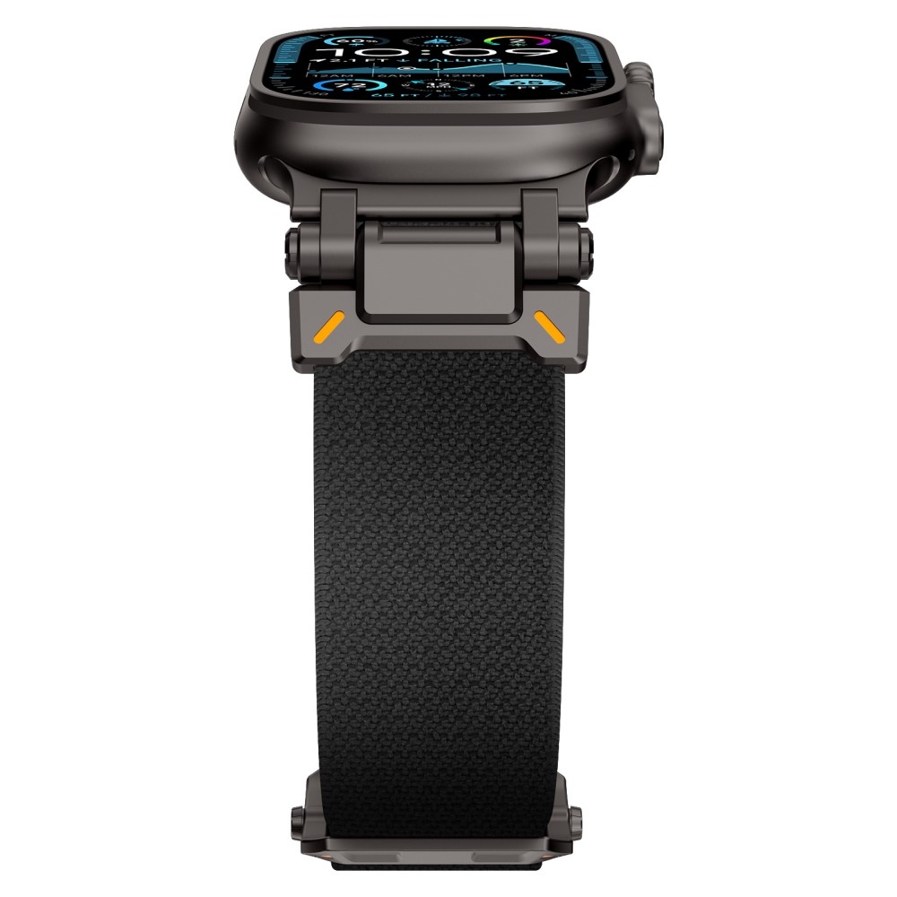Metal nylonový řemínek na Apple Watch Ultra/Ultra 2 49mm/SE/SE 2022/2023 44mm/10 46mm/9/8/7 45mm/6/5/4 44mm/3/2/1 42 mm - černý