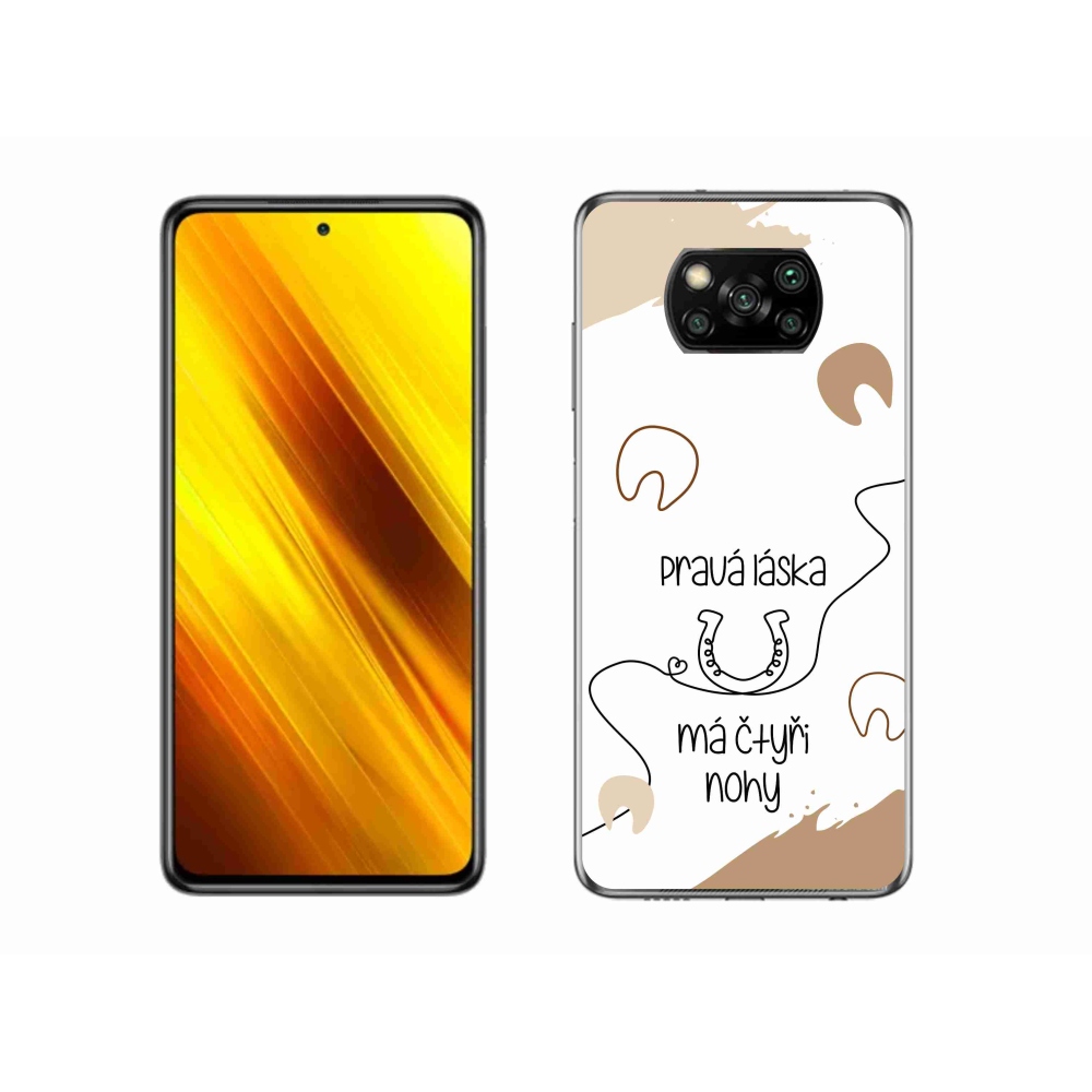 Gelový kryt mmCase na Xiaomi Poco X3 - koňský motiv bílé pozadí