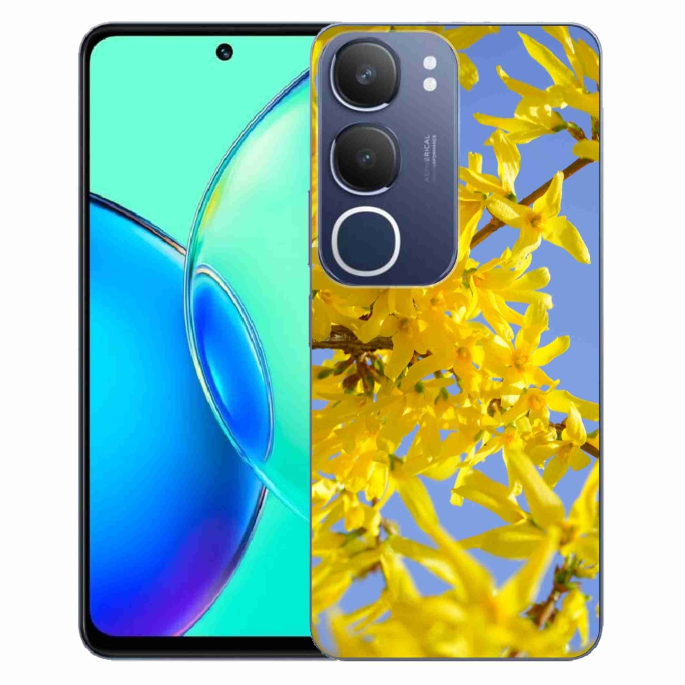 Gelový kryt mmCase na Vivo Y19s - žluté květy