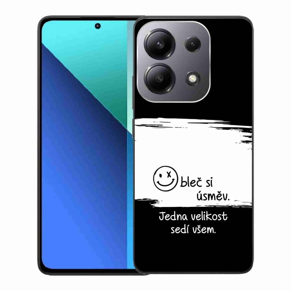Gelový kryt mmCase na Xiaomi Redmi Note 13 - vtipný text 8 bíločerné pozadí