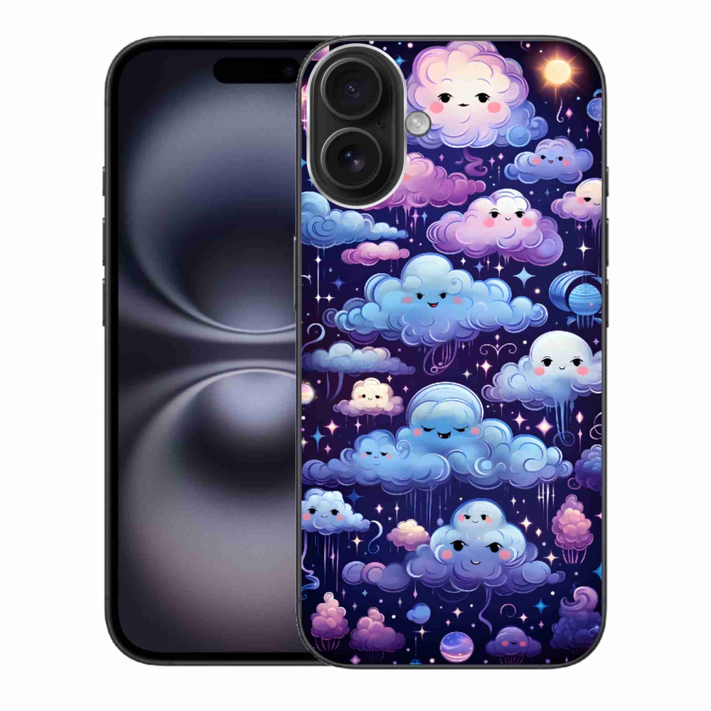 Gelový kryt mmCase na iPhone 16 Plus - mráčky