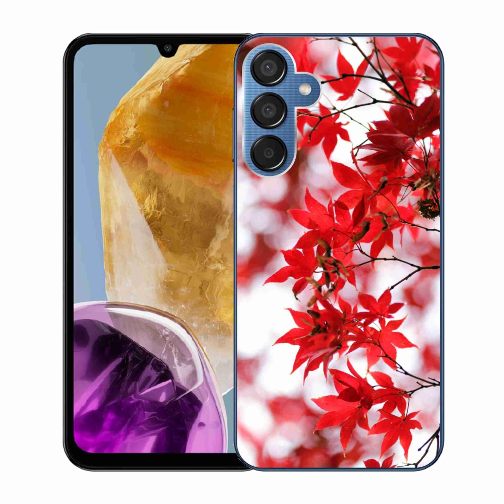 Gelový kryt mmCase na Samsung Galaxy M15 5G - červené listy