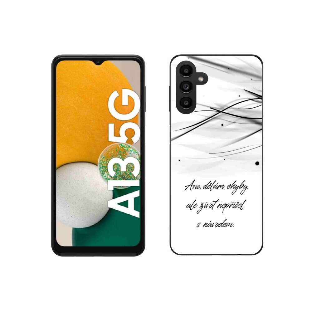 Gelový kryt mmCase na Samsung Galaxy A13 5G - citát bílé pozadí