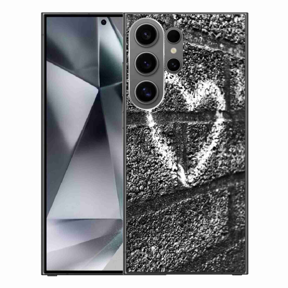 Gelový kryt mmCase na Samsung Galaxy S24 Ultra - srdce na zdi