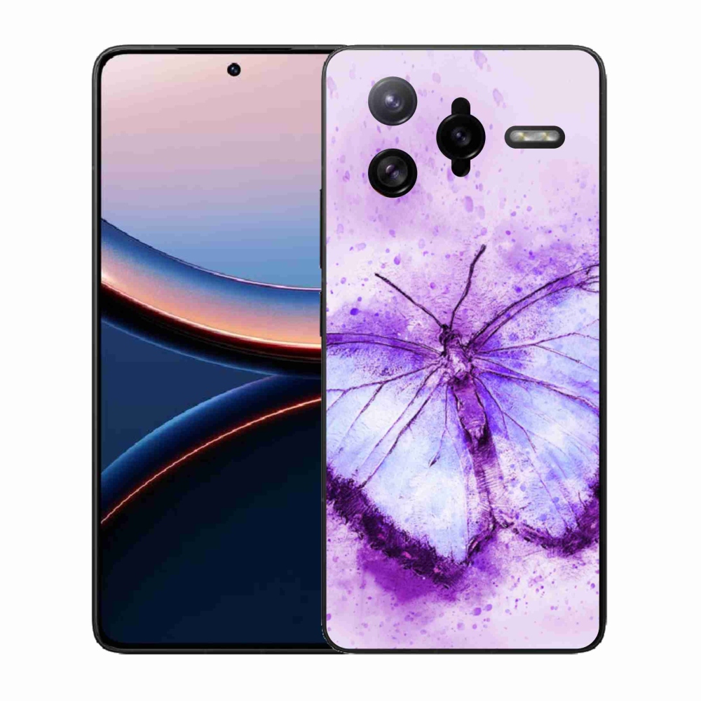 Gelový kryt mmCase na Xiaomi Poco F7 Ultra - fialový motýl