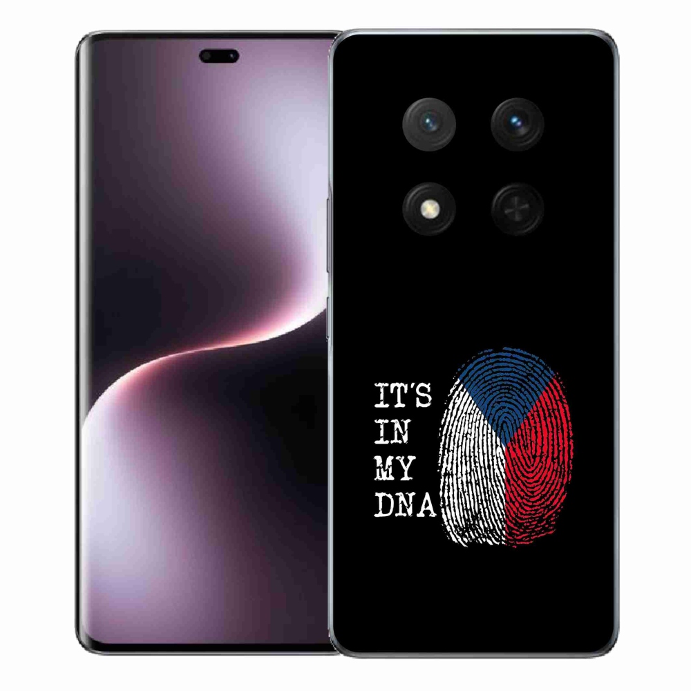 Gelový kryt mmCase na Honor Magic 7 Lite 5G - vlajka otisk prstu černé pozadí