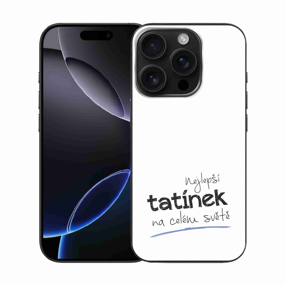 Gelový kryt mmCase na iPhone 16 Pro - nejlepší tatínek 4 bílé pozadí