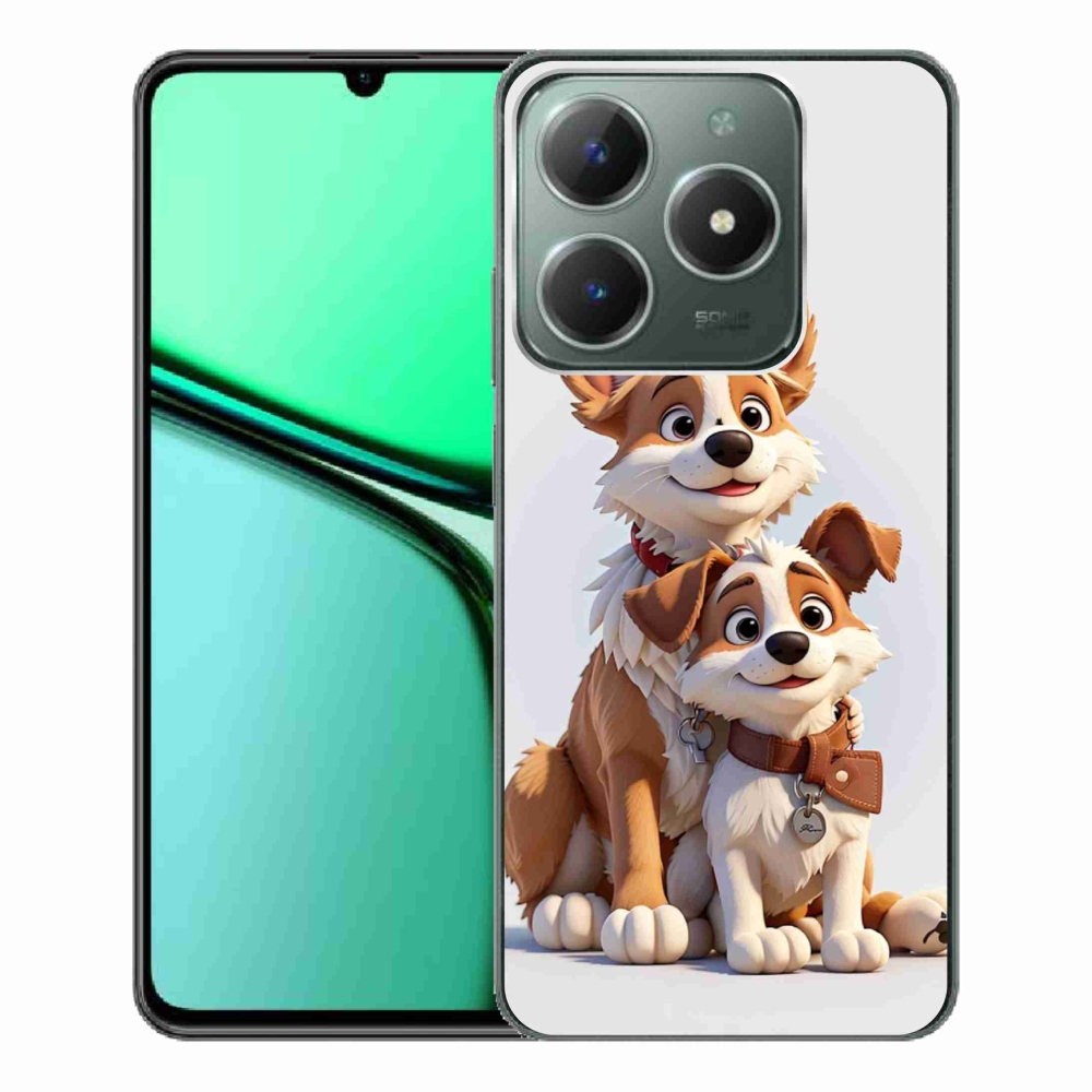 Gelový kryt mmCase na Realme C61 - kreslení psi