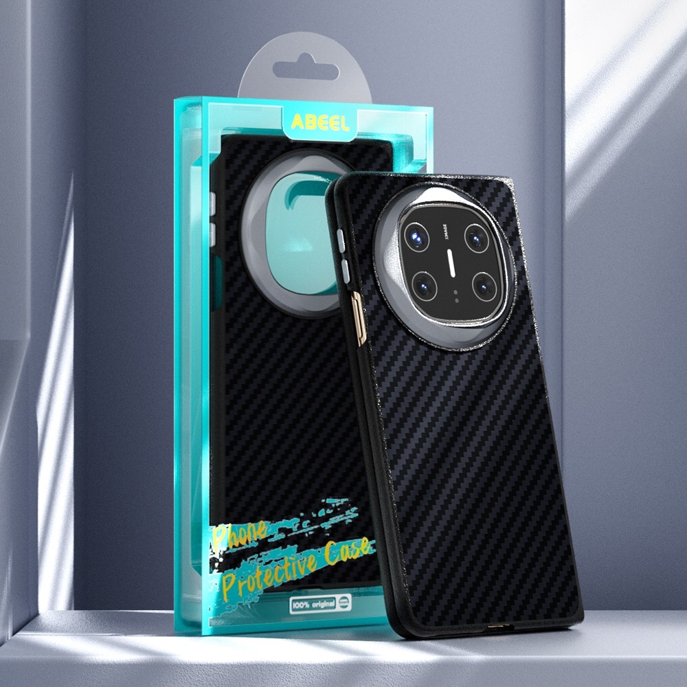 ABEEL Case plastový kryt s umělou kůží na Huawei Mate X6 - černý
