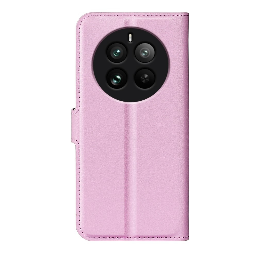 Litchi knížkové pouzdro na Realme 12 Pro 5G/12 Pro+ 5G - růžové