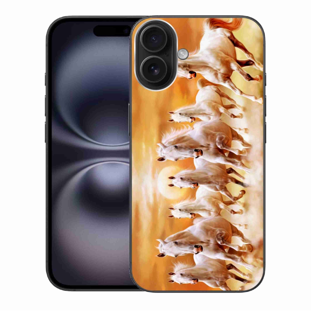 Gelový obal mmCase na iPhone 16 Plus - koně 2