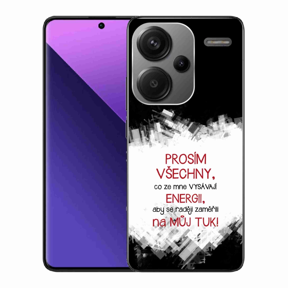 Gelový kryt mmCase na Xiaomi Redmi Note 13 Pro+ 5G - vtipný text 1 červený