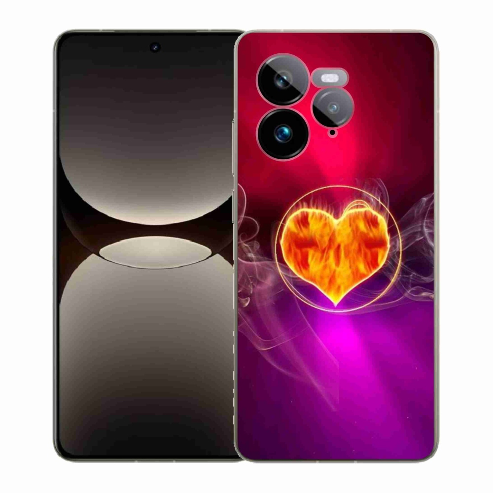 Gelový kryt mmCase na Realme GT 7 Pro 5G - ohnivé srdce