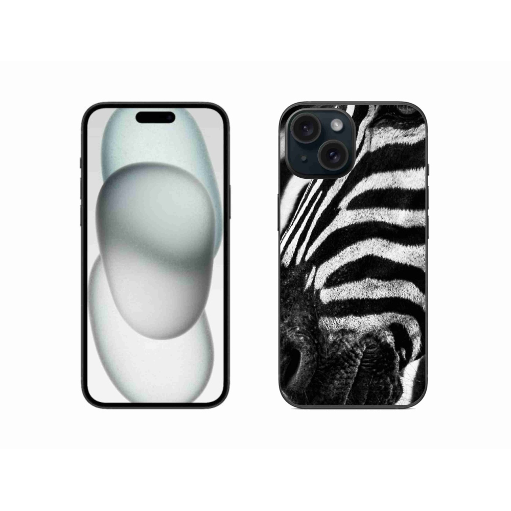 Gelový kryt mmCase na iPhone 15 - zebra