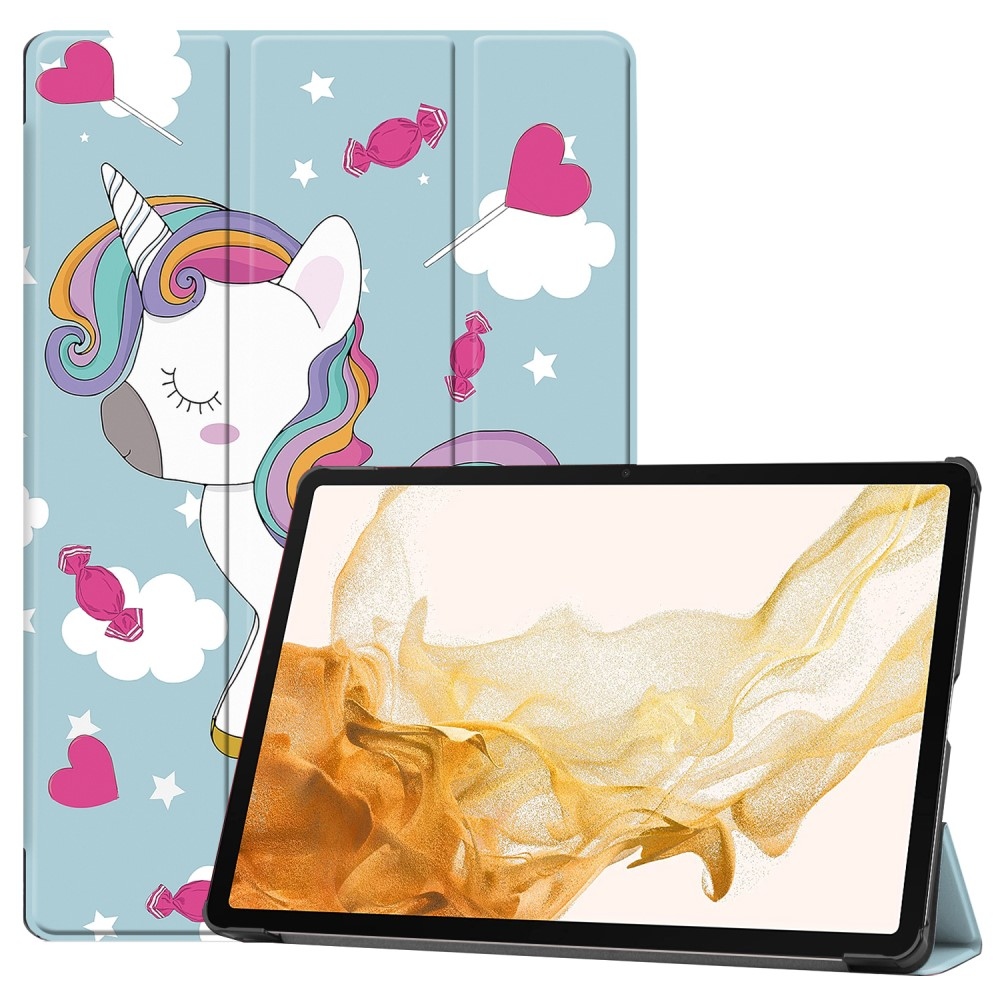 Print chytré zavírací pouzdro na Samsung Galaxy Tab S9+/Tab S10+ - jednorožec