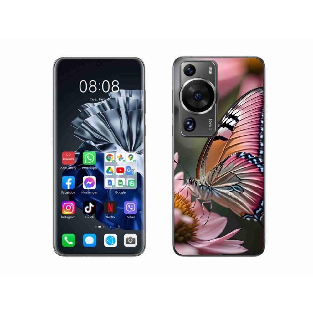 Gelový kryt mmCase na Huawei P60 Pro - barevný motýl