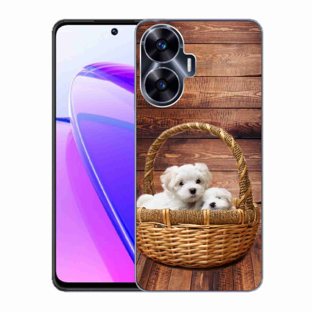 Gelový kryt mmCase na Realme C55 - štěňátka