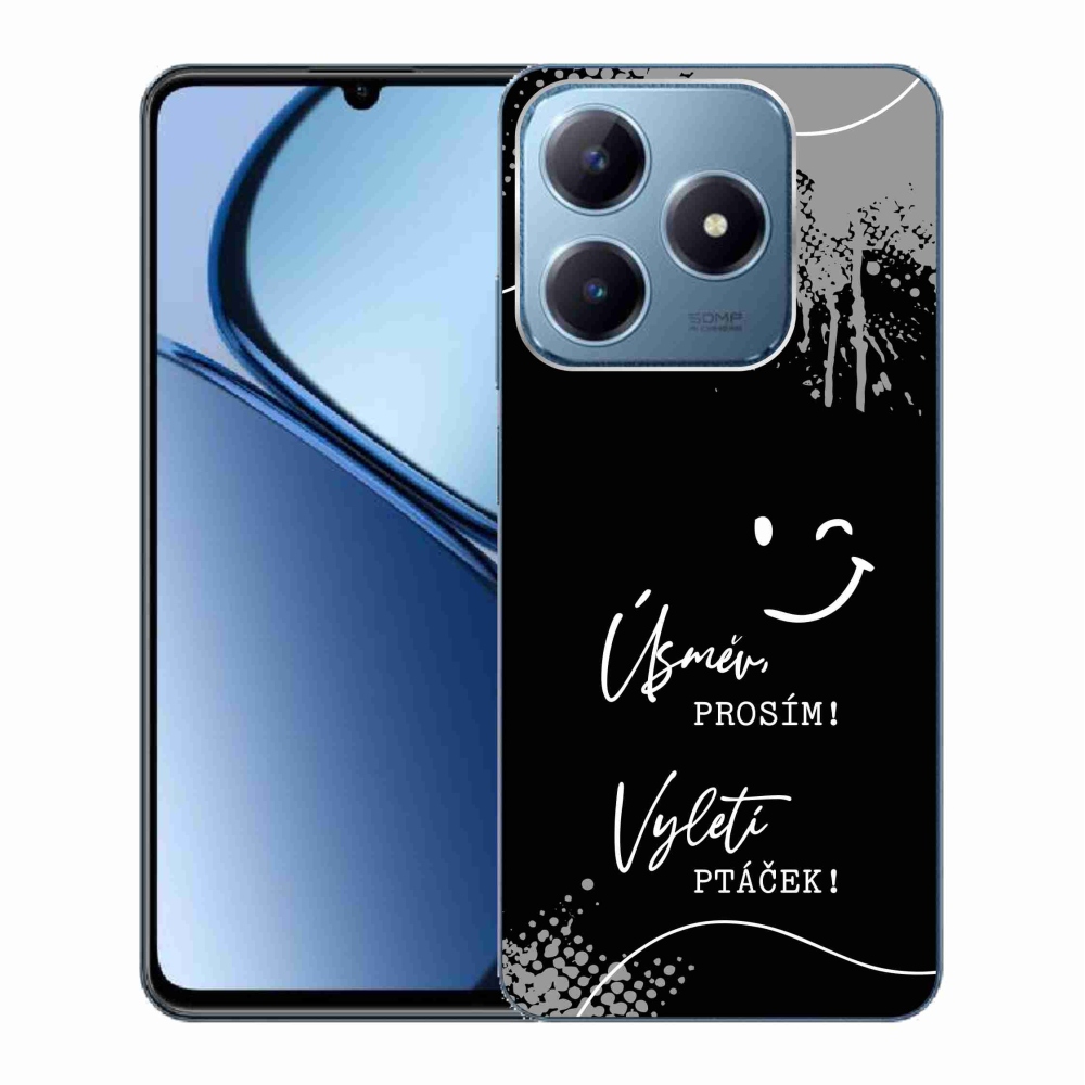 Gelový kryt mmCase na Realme C63 - vtipný text 4 černé pozadí